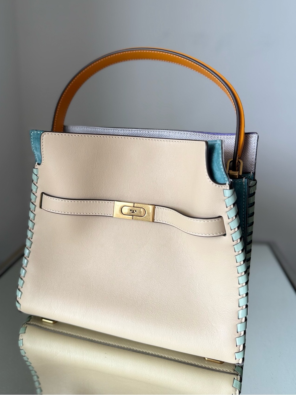Like new Tory Burch Lee Radziwill Small Whipstitch Leather Satchel Bag $1,398 - Picture 14 of 14